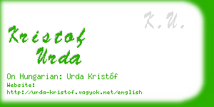 kristof urda business card
