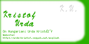 kristof urda business card